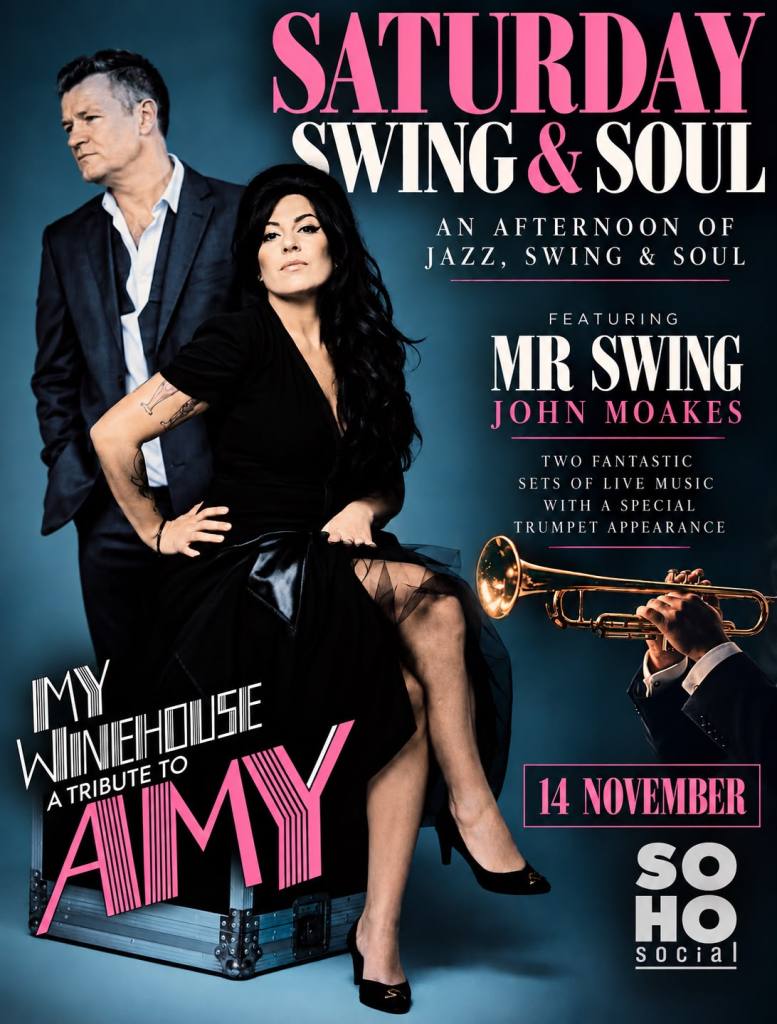 My Winehouse poster: Laura Jane Butler as Amy Winehouse, with Mr Swing